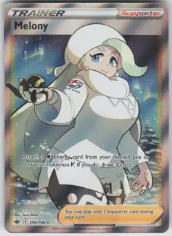 Pokemon TCG Melony (Full Art) Ultra Rare SWSH06: Chilling Reign 195/198 - Image 1