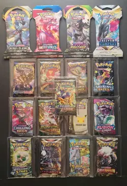 Complete Sword & Shield 17 Booster Packs Collection 1 Of Every Pokemon All Sets - Image 1