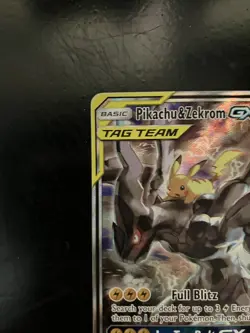 Pokemon Card - Pikachu And Zekrom GX promo SM168 Black Star Full Art Holo LP/NM - Image 2