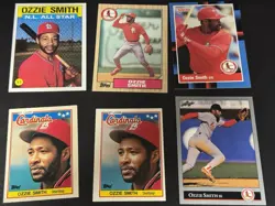 lot of 6 OZZIE SMITH Baseball Cards Free Shipping - Image 1