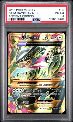2015 Pokemon XY Ancient Origins 98/98 Full Art/M Rayquaza Ex PSA 4 - Image 1