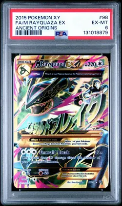 Pokemon Ancient Origins M Rayquaza EX 98/98 Full Art Secret Rare Gold Holo PSA 6 - Image 1