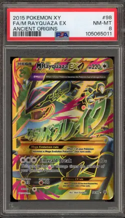 Pokemon M Rayquaza EX XY Ancient Origins Full Art #98 PSA 8 - Image 1