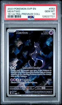2023 POKEMON SVP EN-SV BLACK STAR PROMO 151 ULTRA-PREM COLL #052 MEWTWO PSA 10 - Image 1