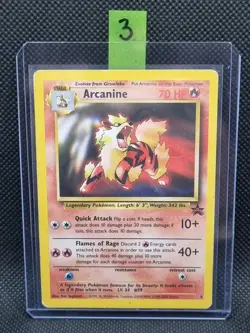 Pokemon Card - Arcanine #6 WOTC Black Star Promo - Non Holo Damaged #3 FreePost - Image 1