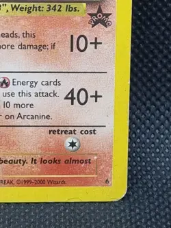 Pokemon Card - Arcanine #6 WOTC Black Star Promo - Non Holo Damaged #2 FreePost - Image 5