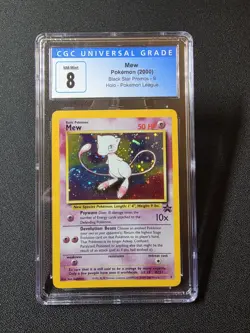 Pokemon TCG 2000 Mew 9 WOTC Black Star Promo Card Graded CGC 8 - Image 1