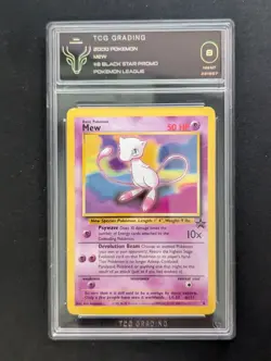 Pokemon Card - Mew WOTC Black Star Promo #8 Pokemon League TCG GRADING 8 NM/Mint - Image 1