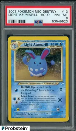 2002 Pokemon Neo Destiny #13 Light Azumarill Holo PSA 8 NM-MT - Image 1