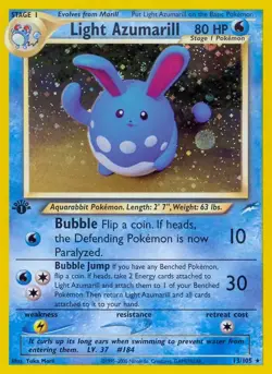 Light Azumarill - 13/105 - Pokemon Neo Destiny 1st Edition Holo Rare WOTC NM - Image 1