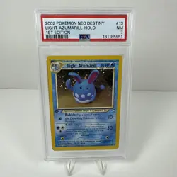 2002 Pokemon Light Azumarill Holo Rare 13/105 Neo Destiny - PSA 7 First Edition - Image 1