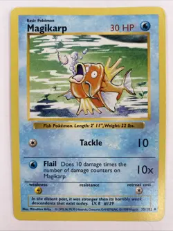 Pokemon TCG Magikarp Card 35/102 Shadowless WOTC Base Set 1999 - Image 1