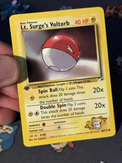 Pokemon Card Lt. Surge’s Voltorb 84/132 Gym Heroes FIRST EDITION - (NM) - Image 2