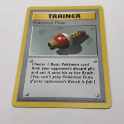 Pokemon Flute 86/102 Base Set Uncommon (Shadowless) Pokemon Card 1999 LP - Image 3