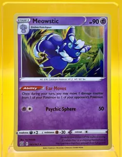 Meowstic 061/163 Holo Rare Battle Styles Pokemon Card NM - Image 1