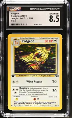 CGC 8.5 Pidgeot 1999 Jungle 1st Edition 8/64 Holo Pokemon Card - Image 1