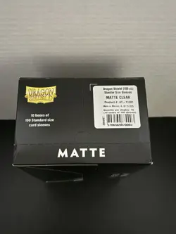 Dragon Shield Matte Clear Standard Size 100 Card Sleeves Display Box Case 1000 - Image 3