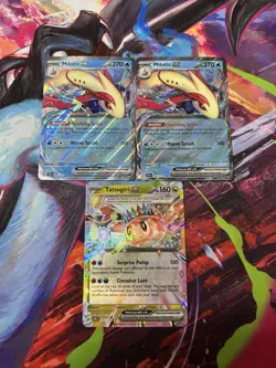 Pokemon Cards Ex Tatsugiri Ex 142/191 And x2 Milotic Ex 042/191 - Image 1
