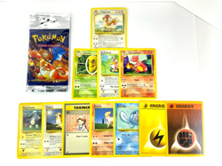 Pokemon - Base Set OPENED Pack - Charizard Artwork Long Crimp - 11 Cards - NM - Image 1