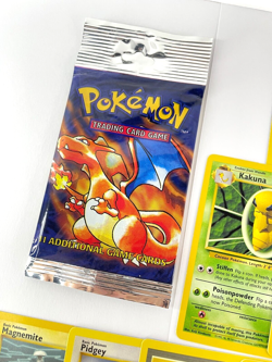 Pokemon - Base Set OPENED Pack - Charizard Artwork Long Crimp - 11 Cards - NM - Image 2