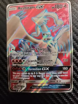 Pokemon TCG Reshiram GX Full Art Holo Ultra Rare Card 65/70 Dragon Majesty 2018 - Image 1