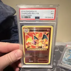 Pokemon Charizard 11/108 Evolutions Reverse Holo 2016 PSA 7 Flame Type TCG Card - Image 1