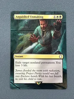 Anguished Unmaking MTG Fallout Hand Painted Borderless Extended Full Altered Art - Image 1