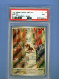 2025 POKEMON MEG EN-MEGA EVOLUTION ILLUSTRATION RARE #139 LITLEO PSA 9 - Image 1