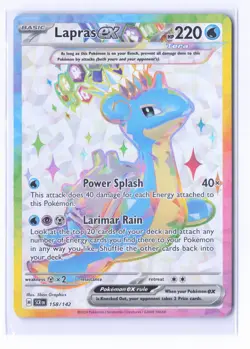 Pokemon TCG Lapras ex 158/142 Stellar Crown Full Art Double Rare Rainbow Holo - Image 1