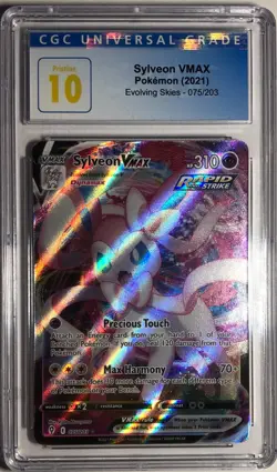 Pokemon English CGC PRISTINE 10 Sylveon VMAX 2021 075/203 Evolving Skies Pop 92 - Image 3