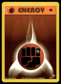 Pokemon TCG Neo Genesis #106/111 Fighting Energy 1st Edition LP - Image 1