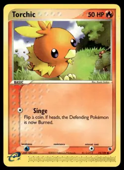 Pokemon TCG Ruby and Sapphire #74/109 Torchic LP - Image 1