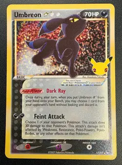 Pokemon Umbreon Gold Star 17/17 Celebrations Classic Collection Mint/Near Mint* - Image 1