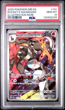 2025 POKEMON DESTINED RIVALS ILLUSTRATION RARE TEAM ROCKET'S HOUNDOOM PSA 10 - Image 1