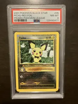 Pichu Pokemon League PROMO Black Star Reverse Foil - PSA NM-MT 8 - Image 1