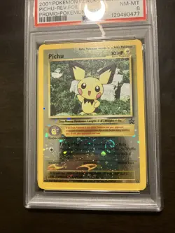 Pichu Pokemon League PROMO Black Star Reverse Foil - PSA NM-MT 8 - Image 2