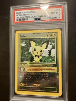 Pichu Pokemon League PROMO Black Star Reverse Foil - PSA NM-MT 8 - Image 3