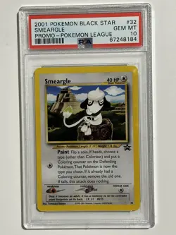 2001 Pokemon Black Star Promo - Pokemon League Smeargle #32 PSA 10 GEM MT - Image 1