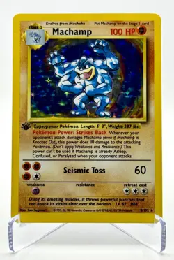 Pokemon Machamp 1st Edition 8/102 Holo Rare Base Set WOTC Vintage - Image 1