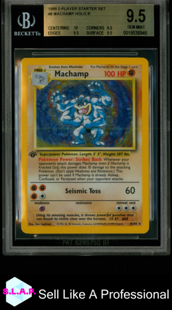 MACHAMP POKEMON 8 1999 1ST EDITION BASE HOLO ENGLISH BGS 9.5 - Image 1