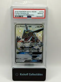 2018 POKEMON SUN & MOON CELESTIAL STORM #177A FULL ART/RAYQUAZA GX PSA 10 - Image 1