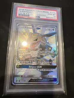 2018 POKEMON SUN & MOON CELESTIAL STORM #177A FULL ART/RAYQUAZA GX PSA 10 - Image 1