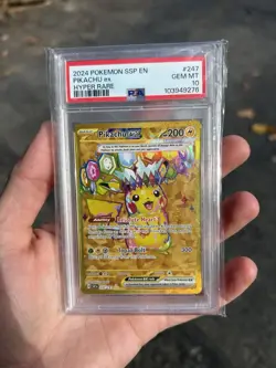 2024 Pokemon Ssp En-Surging Sparks #247 Pikachu Ex Hyper Rare PSA 10 - Image 1