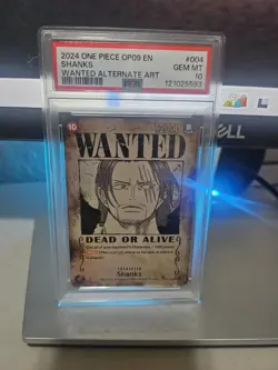 Shanks Wanted Poster OP09-004 One Piece Emperors in the New World PSA 10 Gem MT - Image 1
