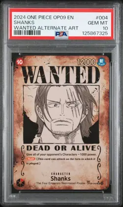 PSA 10 SHANKS OP09-004 WANTED POSTER EMPERORS IN THE NEW WORLD ONE PIECE 😍 - Image 1