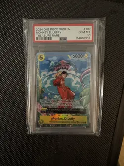 One Piece Monkey.D.Luffy OP07-109 Treasure Rare PSA 10 Gem English Edition - Image 3
