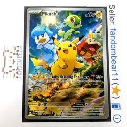 2023 Pikachu FULL ART Pokemon Center Promo card SVP027 Scarlet & Violet NM/LP - Image 1
