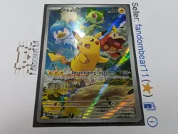 2023 Pikachu FULL ART Pokemon Center Promo card SVP027 Scarlet & Violet NM/LP - Image 2