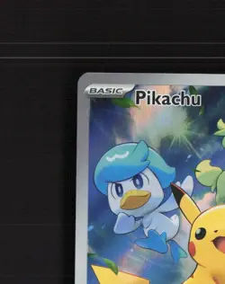 Pikachu SVP 027 Scarlet & Violet Full Art Black Star Promo Holo Pokemon Card LP+ - Image 3