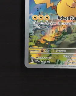 Pikachu SVP 027 Scarlet & Violet Full Art Black Star Promo Holo Pokemon Card LP+ - Image 5